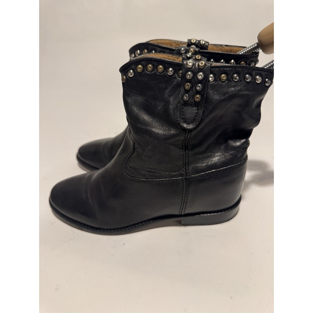 Isabel Marant Crisi Studded Boot Bootie Black Concealed Wedge 37 Us7 - Picture 2 of 7